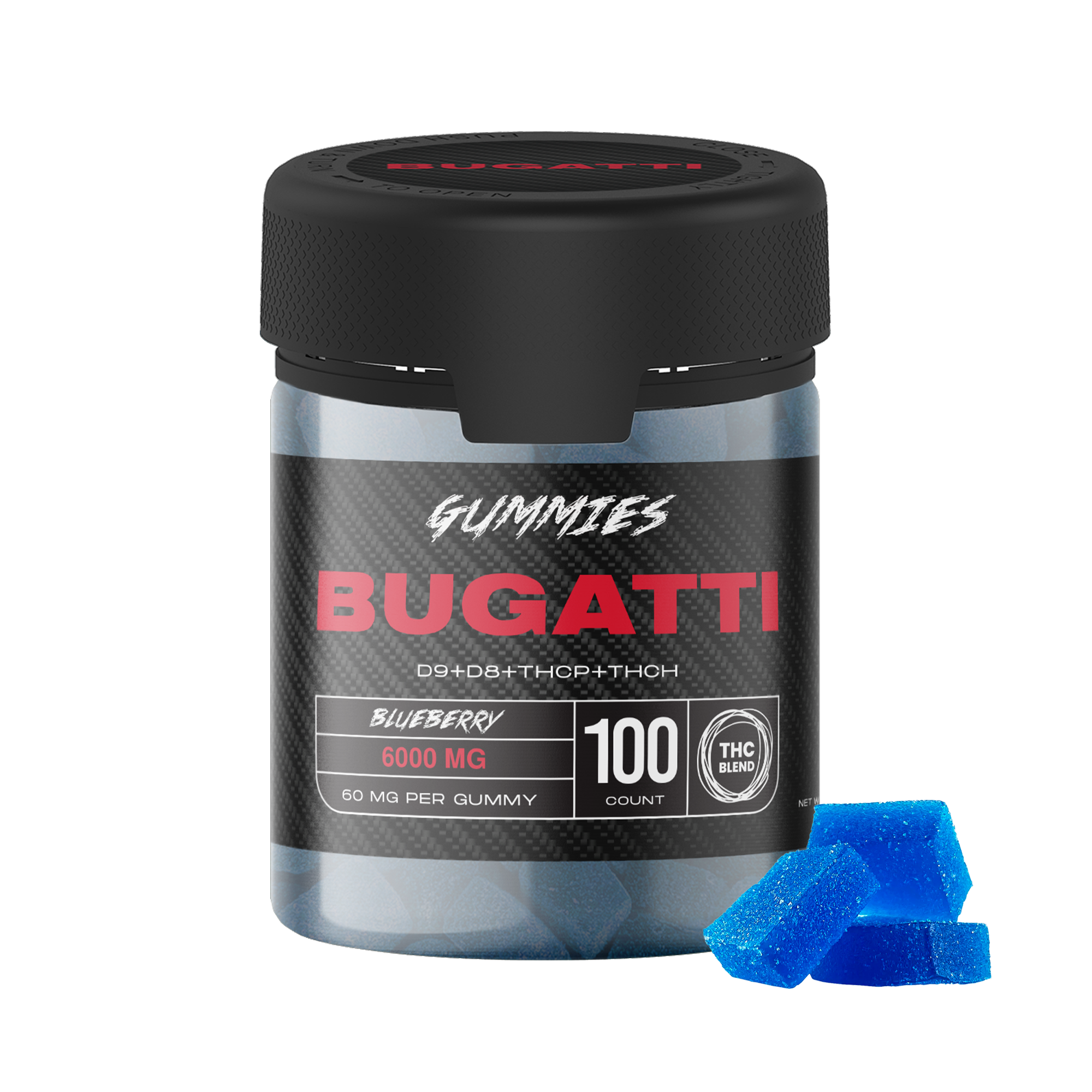 BUGATTI GUMMIES - 6000MG - BLUEBERRY 100PCS - MIXED BLEND