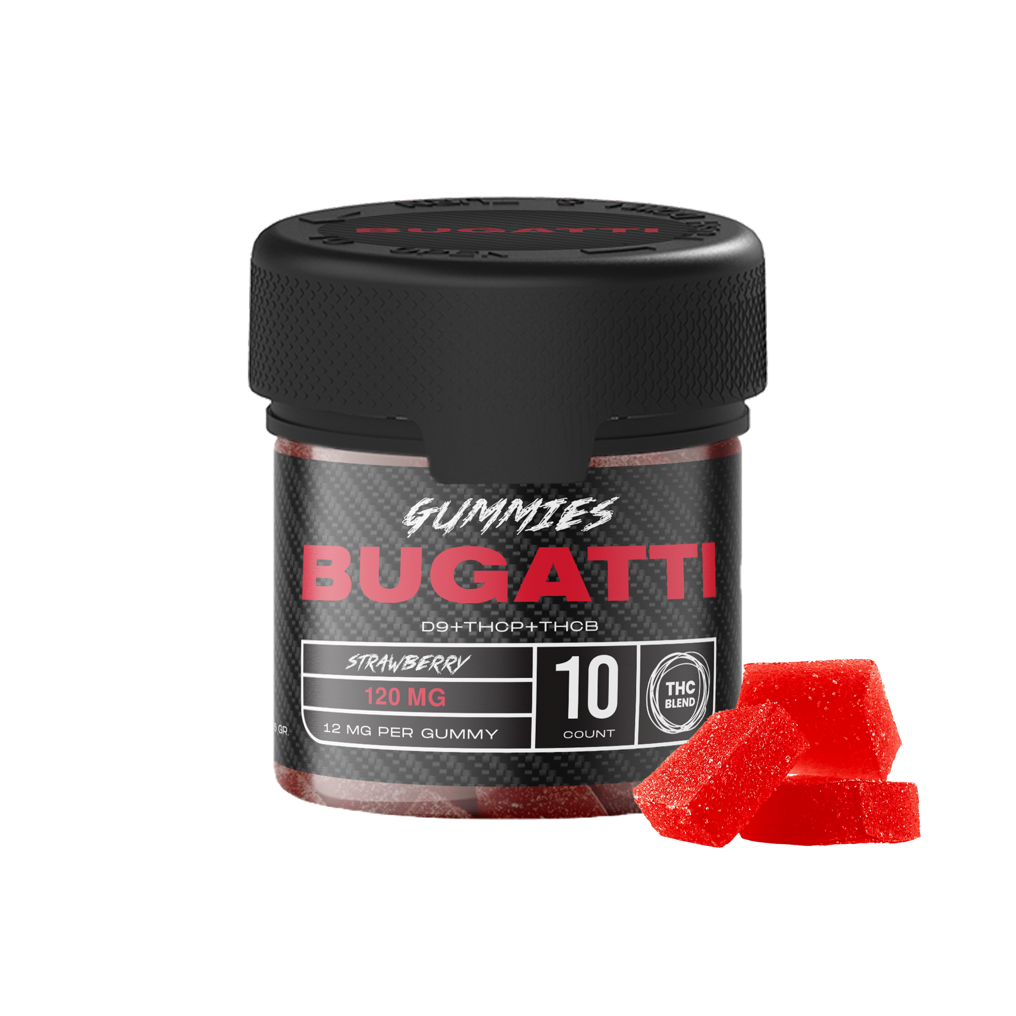 BUGATTI GUMMIES - 120MG - STRAWBERRY 10PCS - MIXED BLEND